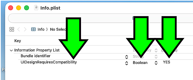 Step 3: type in the UIDesignRequiresCompatibility key