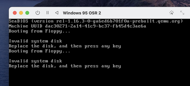 The system tries to boot from floppy which is not bootable