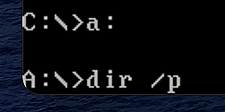 Type 'dir /p' at the DOS prompt and press 'Enter'